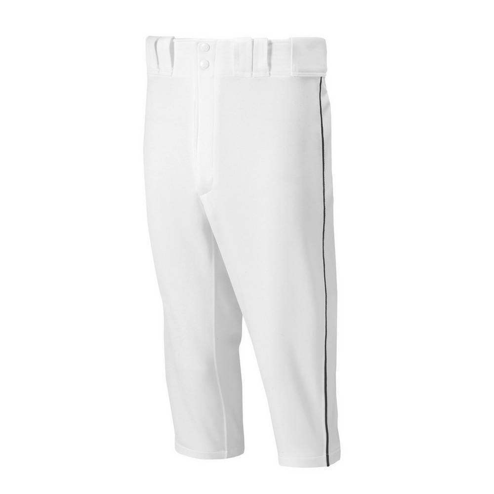 Pantaloni Mizuno Baseball Premier Short Piped Uomo - Bianche/Nere - 07391-PFTW